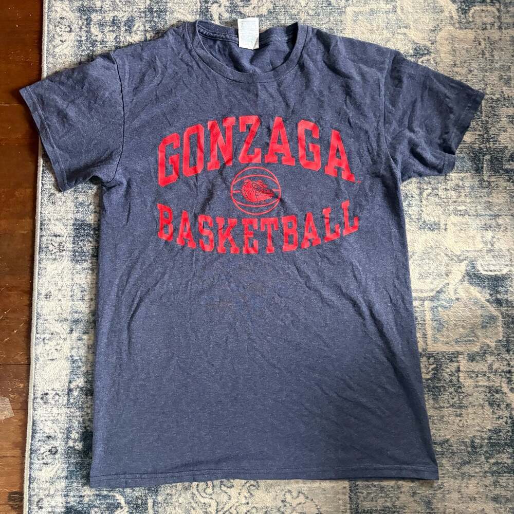 Gonzaga Bulldogs Basketball T-Shirt, Navy Blue, Size S